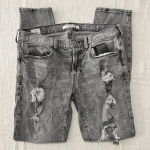 PACSUN Comfort Stretch Skinny Gray Ripped Jeans Denim Men's‎ 30x30 Distressed